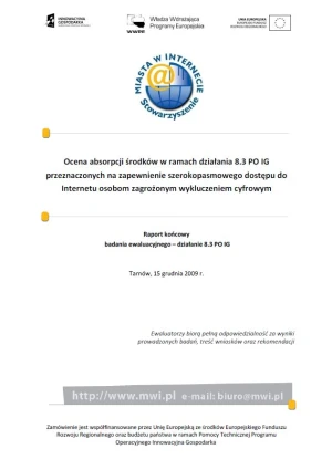 Ocena absorpcji środków w ramach działania 8.3 POIG